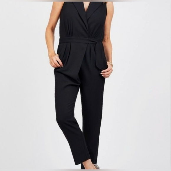 Rachel Roy Collection Black Sleeveless Belted Jumpsuit - Size 4 - NWT - Picture 1 of 7